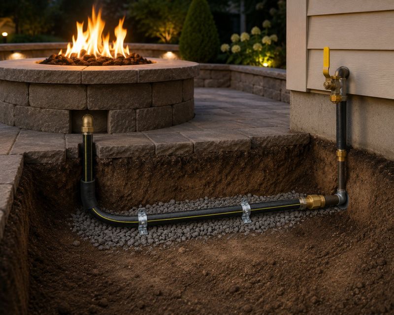 Fire Pit Gas Line Installation in Austin, TX